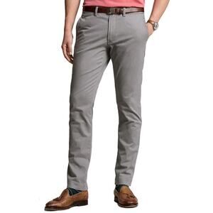 Polo Ralph Lauren Stretch Classic Fit Gray Flat Front Chino Pants 32x32 EUC